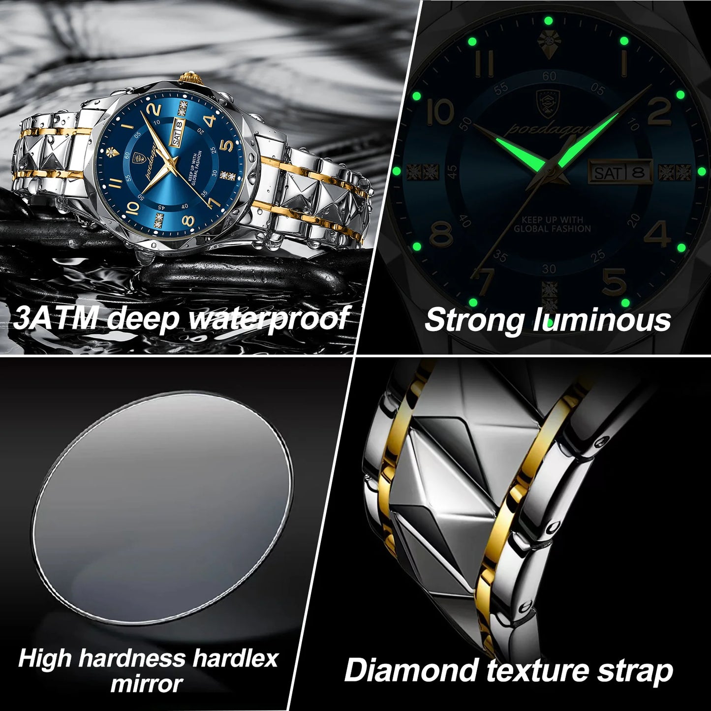 Luxury Men Quartz Watch Date Week